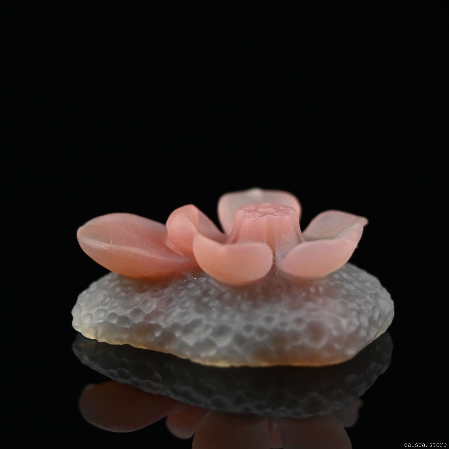 Agate Lotus Flower Sculpture Crystal Healing Hand Carved Ornaments