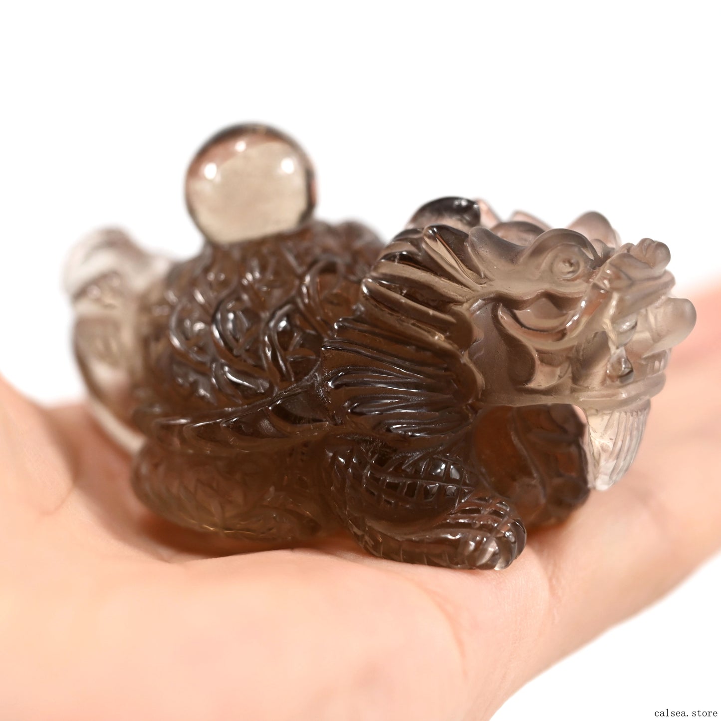 2.92'' Golden Rutilated Dragon Turtle Sculpture Crystal Healing Hand Carved