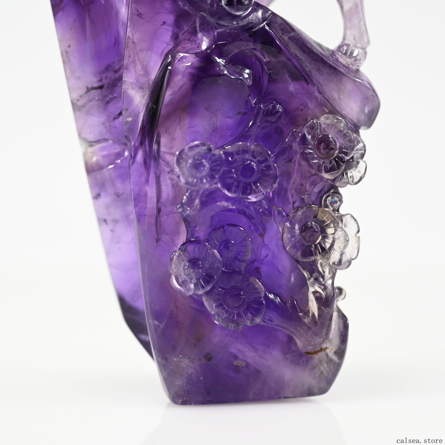 6.33" Amethyst  Zodiac Goat Sculpture Carving Hand Carved Super Realistic