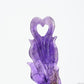 Amethyst Nine Tail Fox Sculpture Crystal Healing Hand Carved Super Realistic