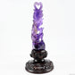 Amethyst Nine Tail Fox Sculpture Crystal Healing Hand Carved Super Realistic