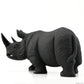 Vivid Black Obsidian Rhino Sculpture Crystal Healing Hand Carved Super Realistic