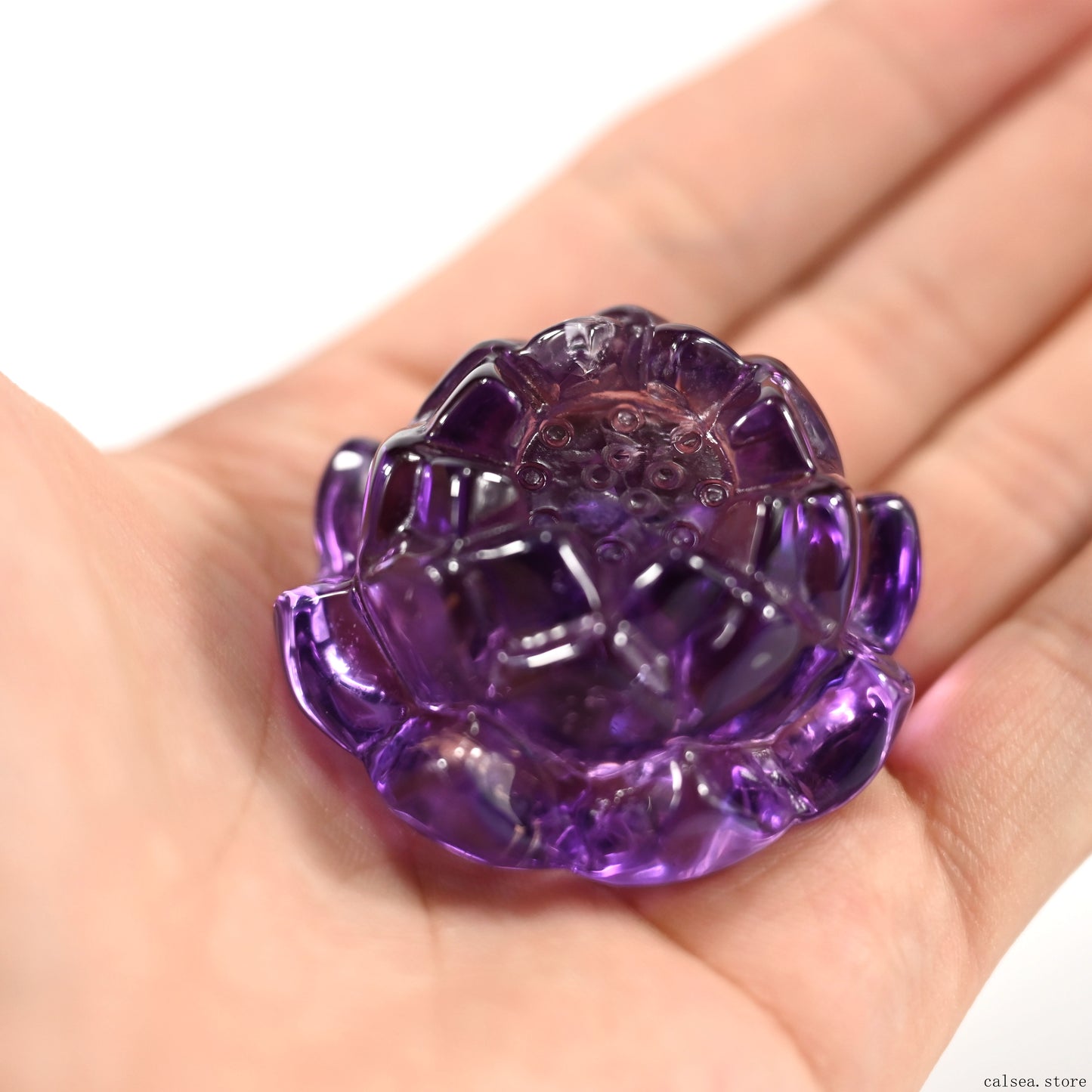 Amethyst Lotus Flower Sculpture Carving Hand Carved Super Realistic