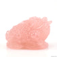 Rosequartz Money Toad Sculpture Crystal Healing Hand Carved