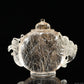 Golden Rutilated Dragon Phoenix Head Teapot Sculpture Hand Carved Crystal Healing