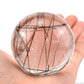 2.55'' Black Rutile,Tourmaline Sphere Crystal Healing Hand Carved Sphere/Ball