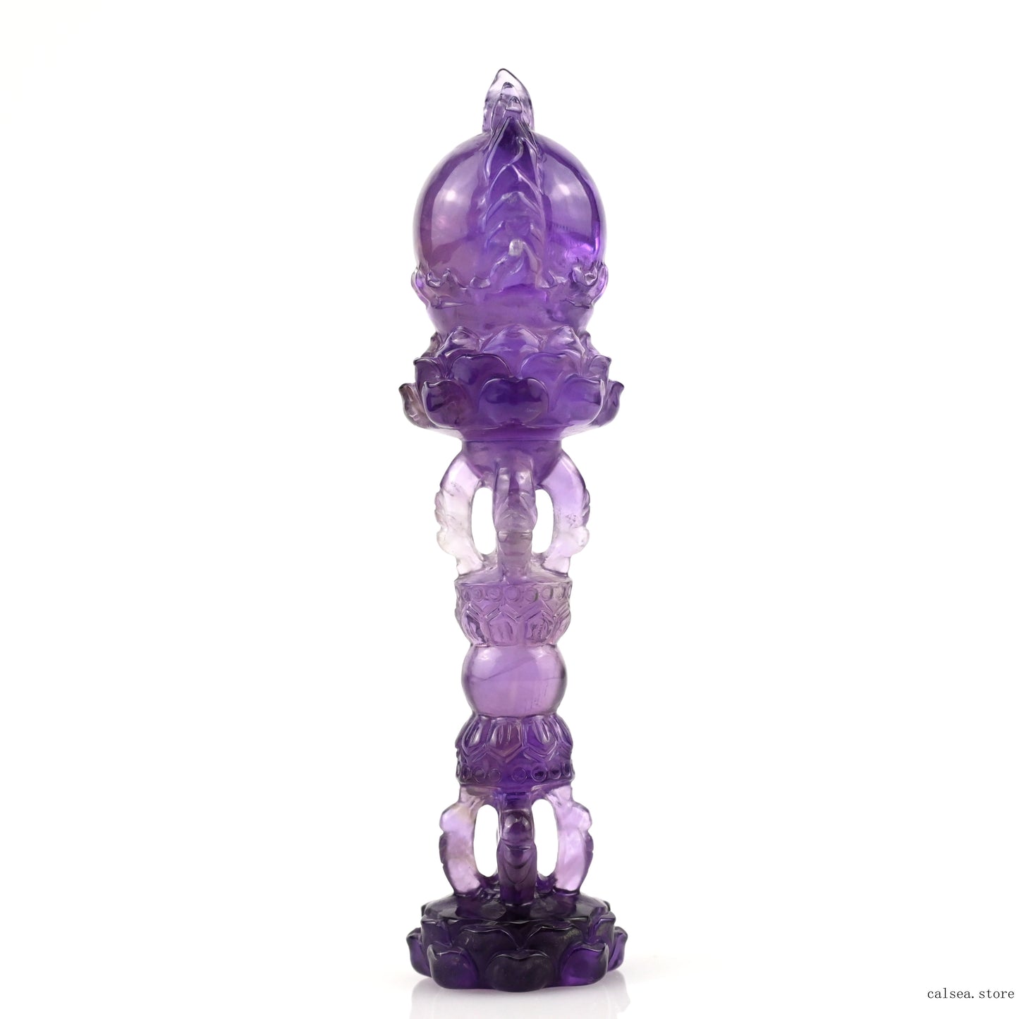 Awesome Amethyst Vajira Sculpture Artifact Crystal Healing Hand Carved