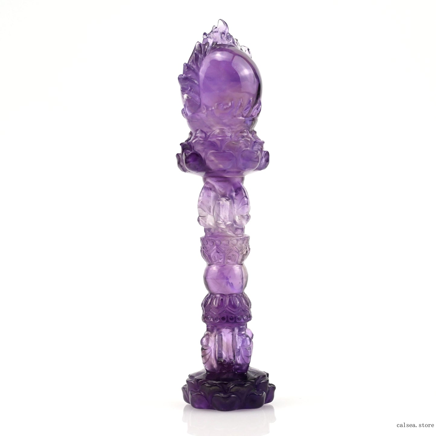 Awesome Amethyst Vajira Sculpture Artifact Crystal Healing Hand Carved