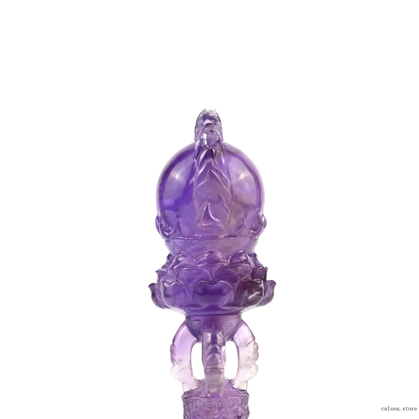 Awesome Amethyst Vajira Sculpture Artifact Crystal Healing Hand Carved