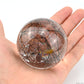 2.32'' Black Rutile,Tourmaline With Green Mica Quartz Sphere Crystal Healing Hand Carved Crystal Ball