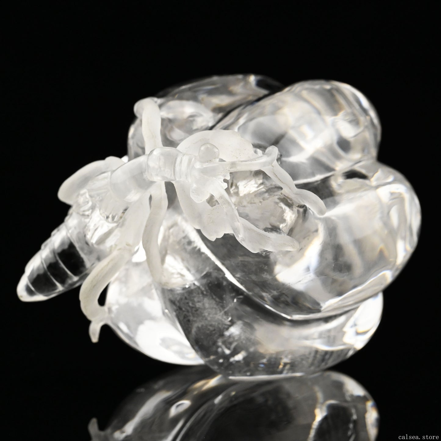 Vivid Clearquartz Mantis Sculpture Crystal Healing Hand Carved Ornaments