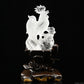 3.22" Zodiac Clearquartz Rooster Sculpture Crystal Healing Hand Carved