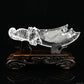 Awesome Clearquartz Dragon Knife Sculpture Crystal Healing Hand Carved