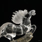 Chinese Zodiac Clearquartz Horse Sculpture Crystal Healing Hand Carved