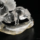 Chinese Zodiac Clearquartz Horse Sculpture Crystal Healing Hand Carved