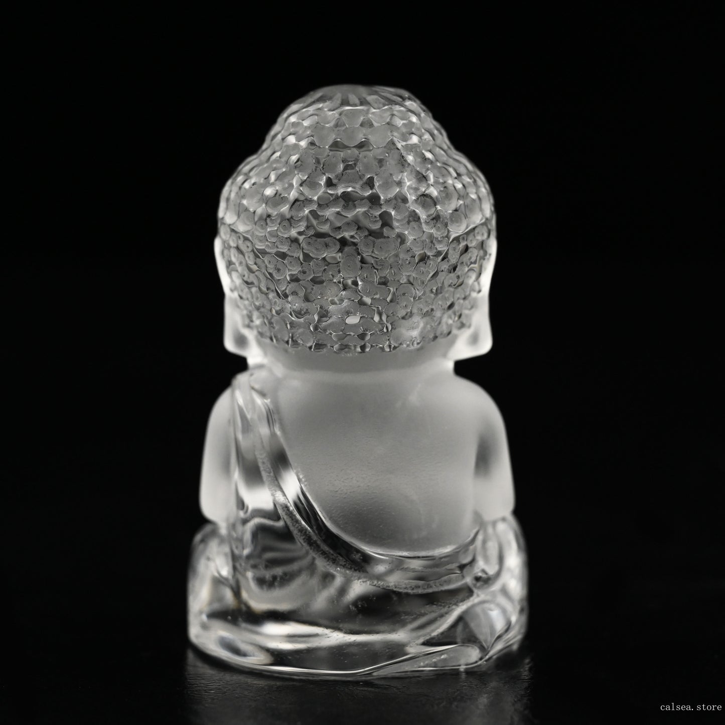 2.33'' Clearquartz Buddha Sculpture Crystal Healing Hand Carved