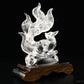 Rainbow Clearquartz Nine-Tailed Fox Sculpture Crystal Healing Hand Carved Crystal Ornaments