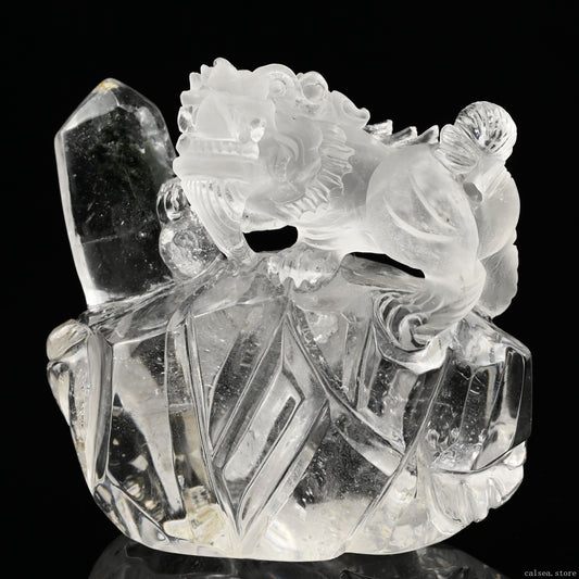 Gardenquartz PiXiu Sculpture Crystal Healing Hand Carved Super Realistic