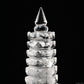 9.13'' Clearquartz WenChang Pagoda Sculpture Crystal Healing Hand Carved Ornaments