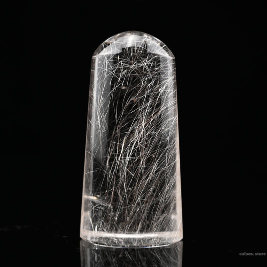 STUNNING Silver Rutile Cylinder Rutilated Crystal Crystal Healing Hand Carved AAA Level Crystal FreeForm