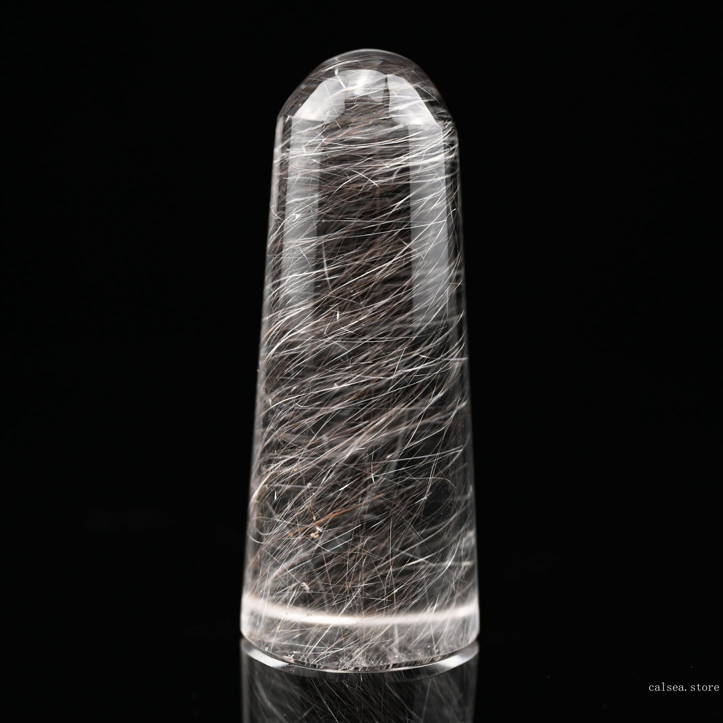 STUNNING Silver Rutile Cylinder Rutilated Crystal Crystal Healing Hand Carved AAA Level Crystal FreeForm