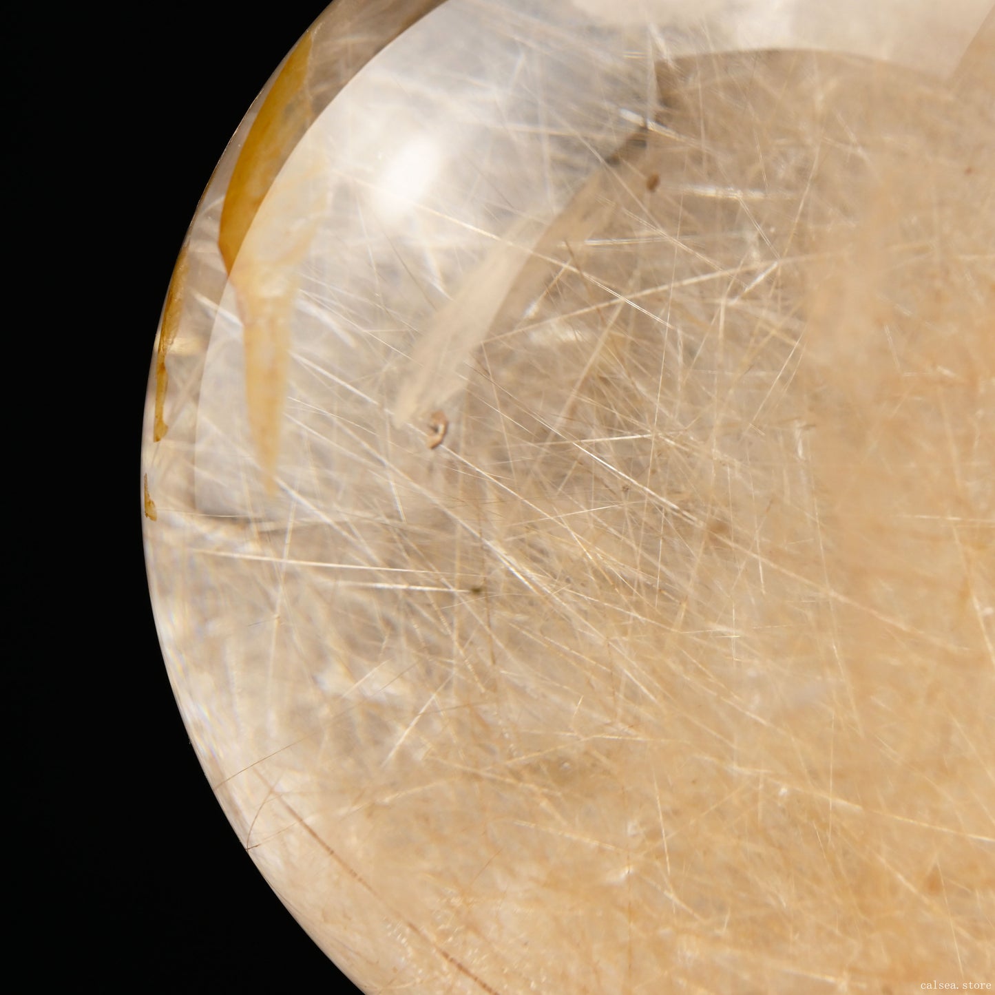 3.74'' Golden Rutile Sphere Crystal Healing Hand Carved Sphere/Ball