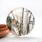 4.33'' Enhydro Black Tourmaline Sphere Crystal Healing Hand Carved Sphere/Ball