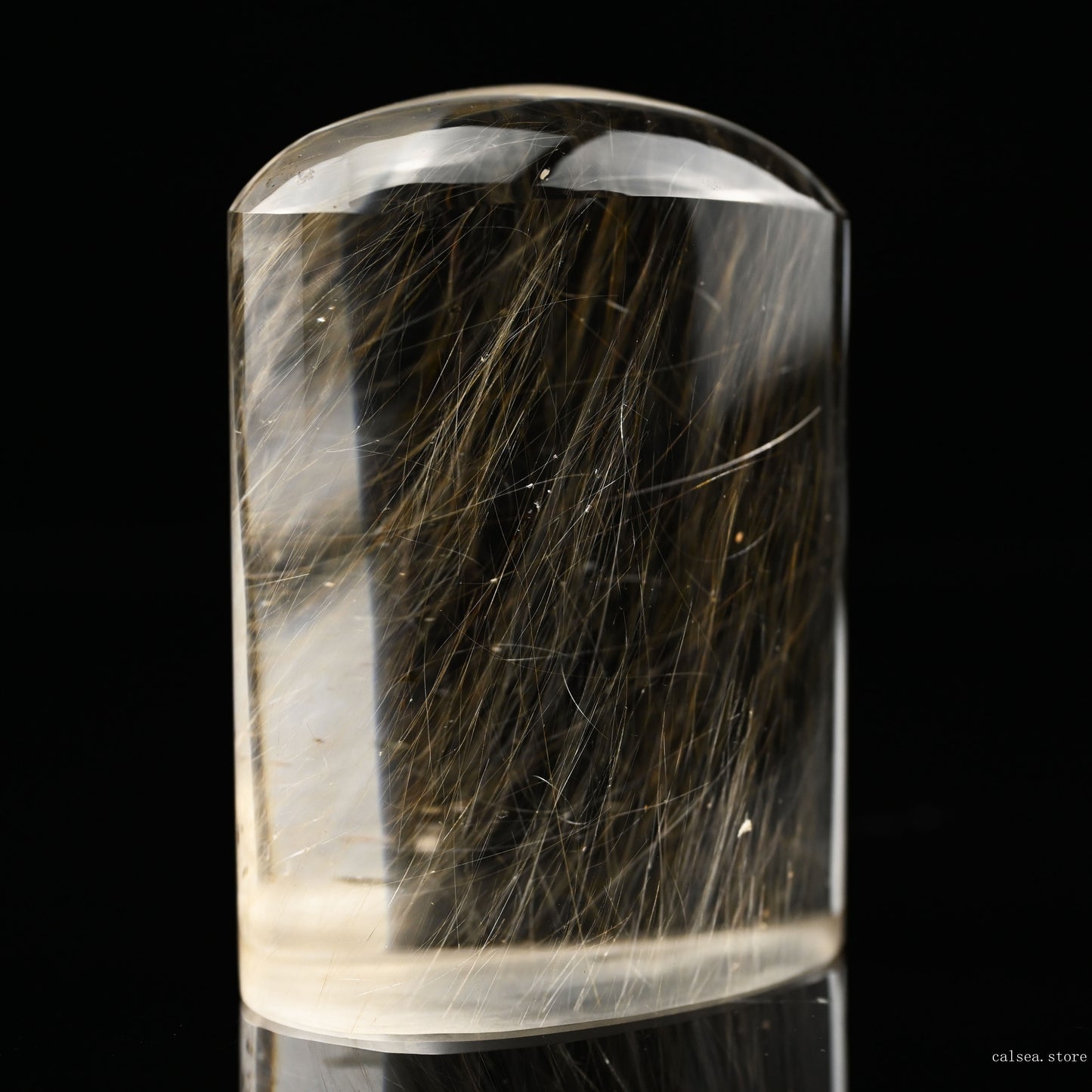 3.59'' Golden Silver Rutile Cylinder Rutilated Crystal Crystal Healing Hand Carved AAA Level Crystal FreeForm