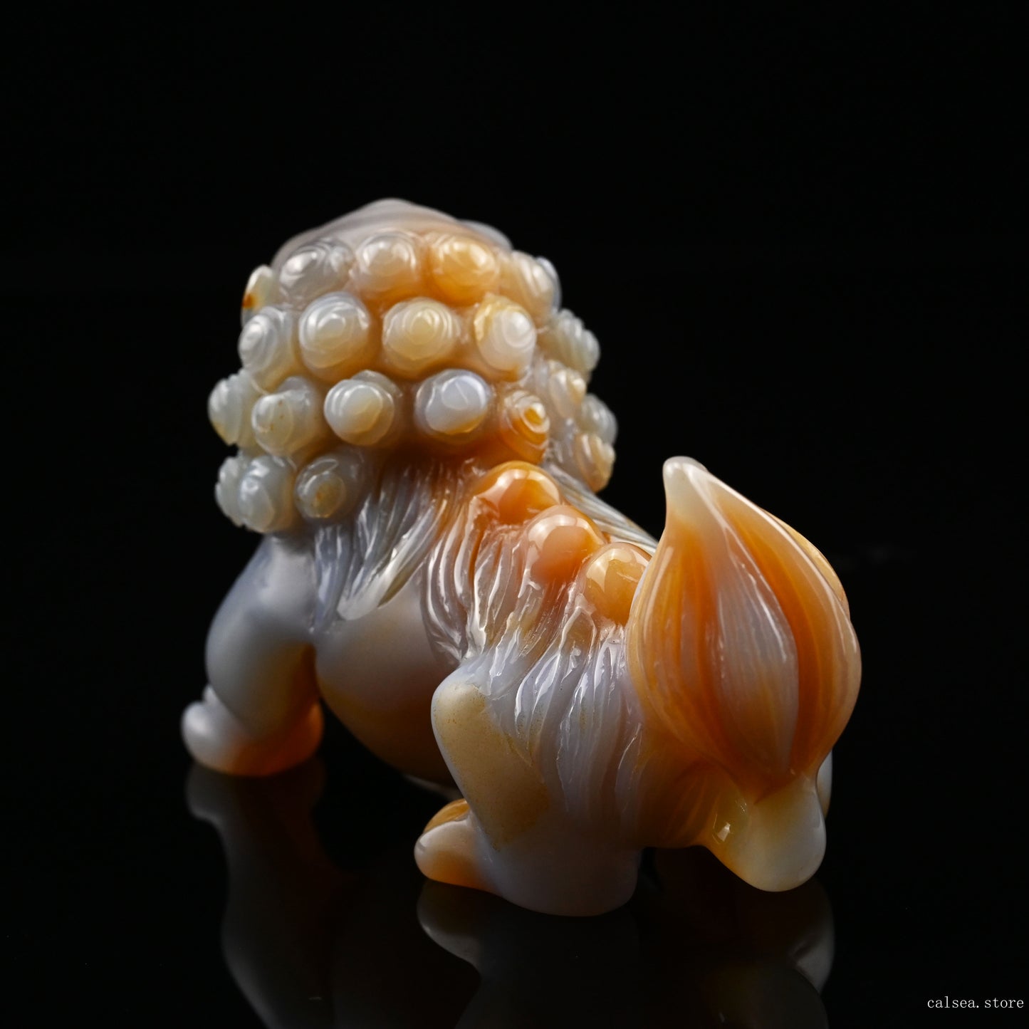 3.46'' Agate Pixiu Sculpture Crystal Healing Hand Carved