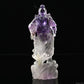 5.16'' Awesome Amethyst Guan Yu Sculpture Crystal Healing Hand Carved