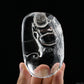 3.91'' Clearquartz Double Buddha Sculpture Crystal Healing Hand Carved