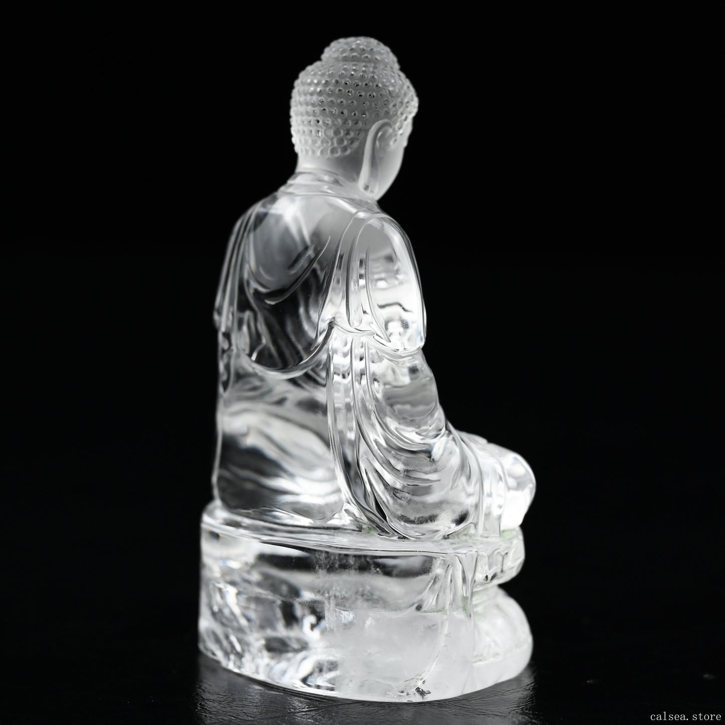 3.33'' Clearquartz Shakyamuni Buddha Sculpture Crystal Healing Hand Carved