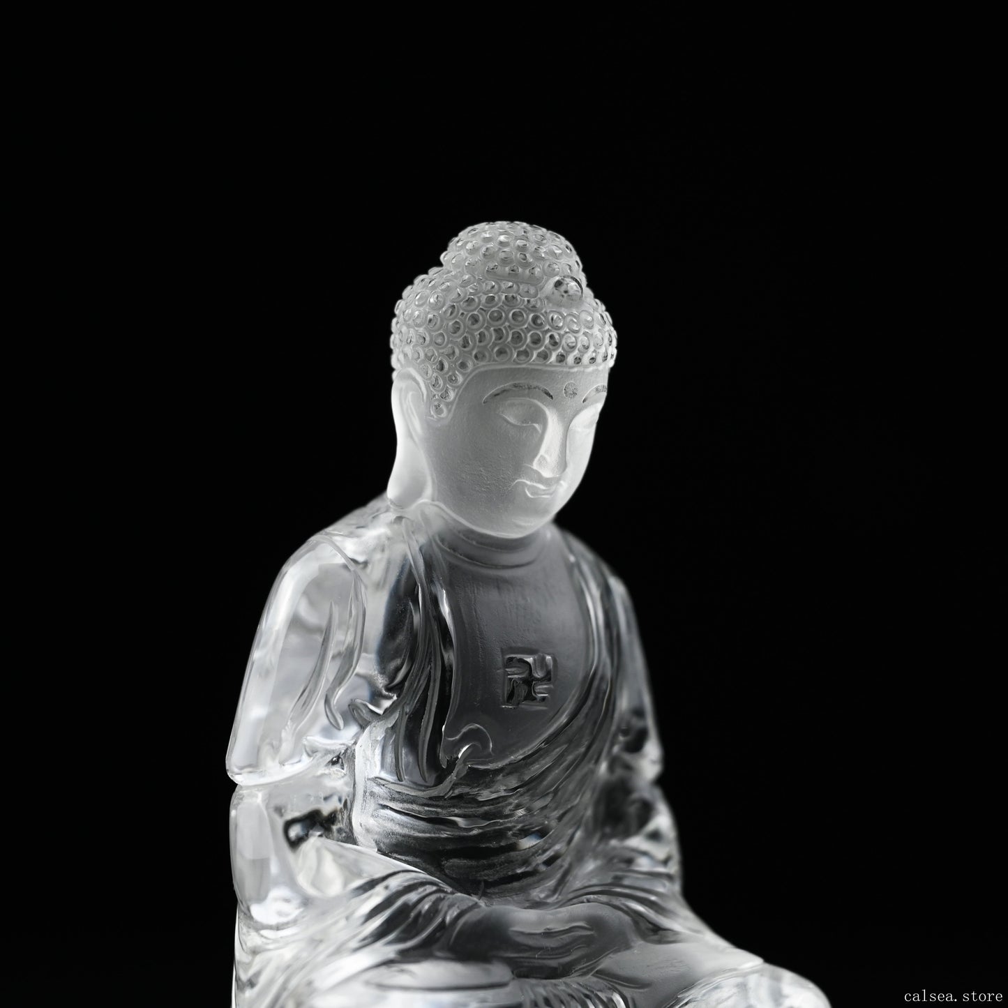 3.33'' Clearquartz Shakyamuni Buddha Sculpture Crystal Healing Hand Carved