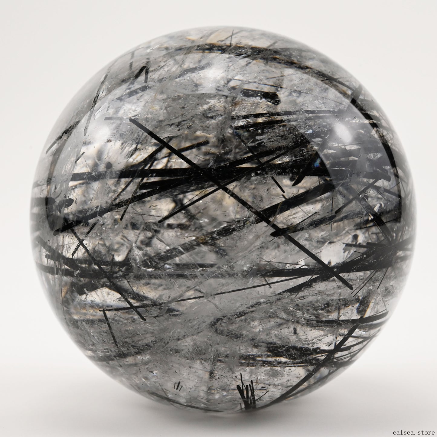 3.24'' Black Tourmaline Sphere Crystal Healing Hand Carved Sphere/Ball