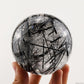 3.24'' Black Tourmaline Sphere Crystal Healing Hand Carved Sphere/Ball