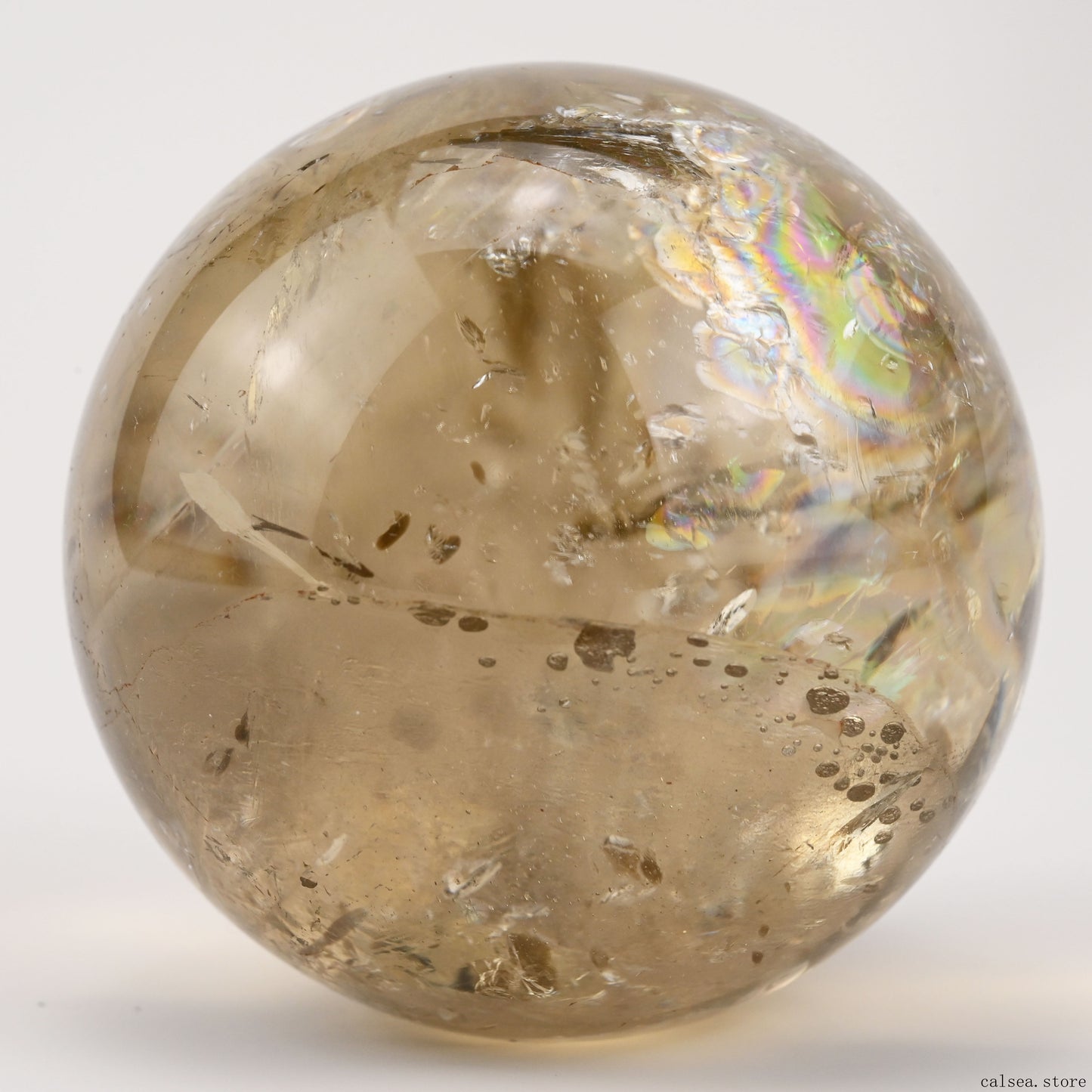 2.66'' Stunning Rainbow Citrine Sphere Crystal Healing Hand Carved Sphere/Bal