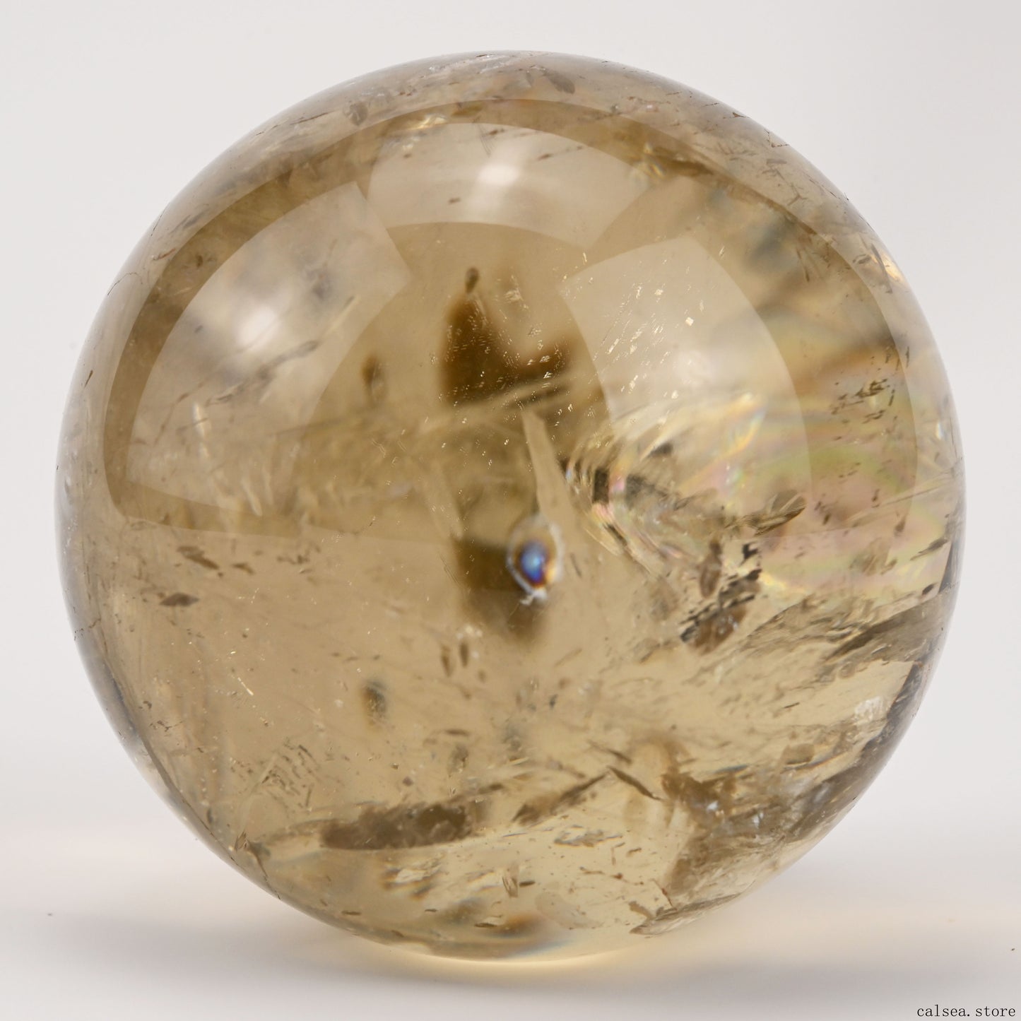 2.66'' Stunning Rainbow Citrine Sphere Crystal Healing Hand Carved Sphere/Bal