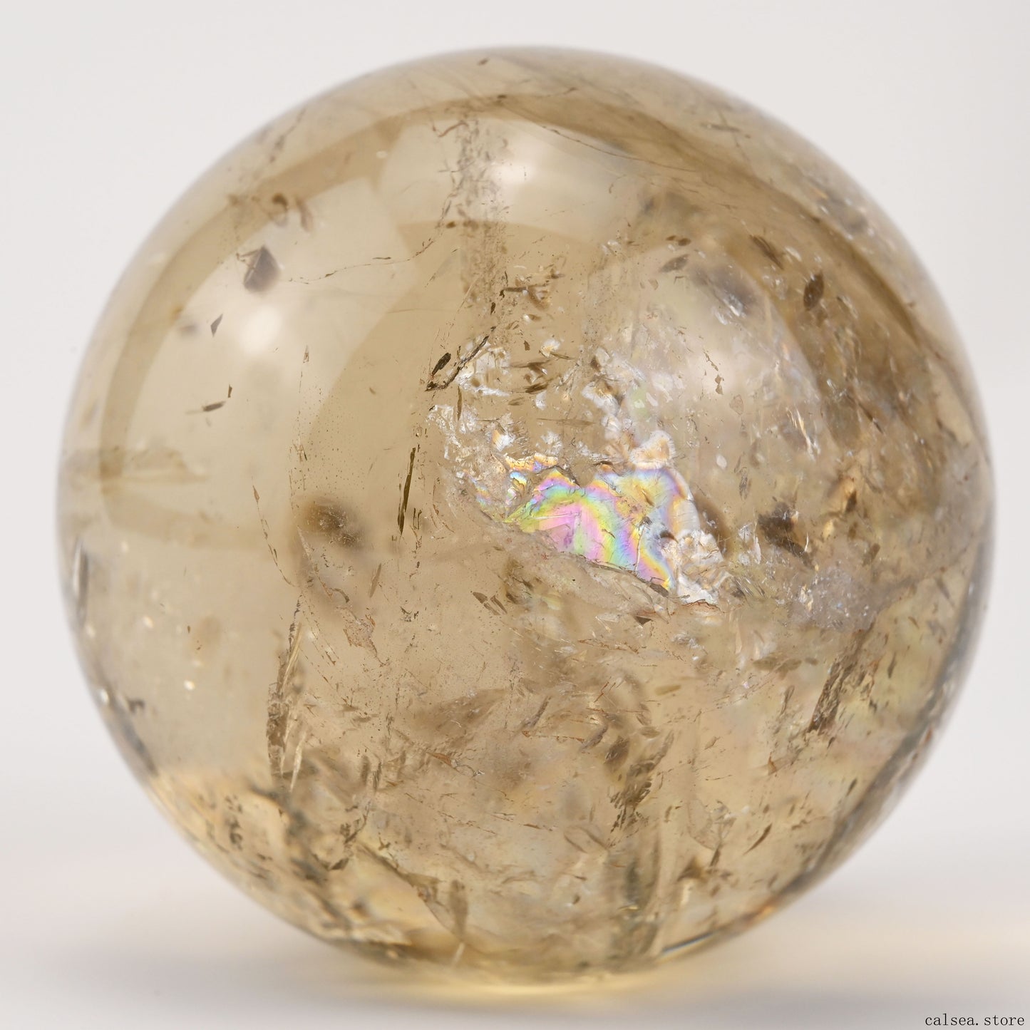 2.66'' Stunning Rainbow Citrine Sphere Crystal Healing Hand Carved Sphere/Bal