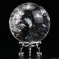 3.46'' Rainbow Rutilated Clearquartz Sphere Crystal Healing Hand Carved Sphere/Ball