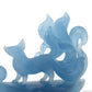 4.48'' Gemstone Aquamarine Nine Tail Fox Sculpture Crystal Healing Hand Carved Crystal Super Realistic