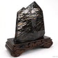 Smokeyquartz Black Rutile,Tourmaline Double Tower Crystal Healing Hand Carved