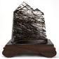 Smokeyquartz Black Rutile,Tourmaline Double Tower Crystal Healing Hand Carved