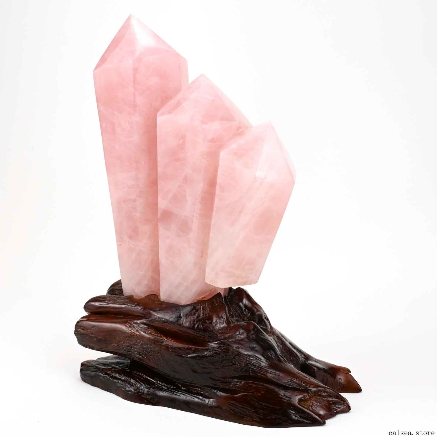 Rosequartz Tower Three Towers Clusterquartz Hand Carved Crystal Healing