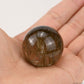 1.27'' Green Rutile,Rutilated Sphere Crystal Healing Hand Carved Sphere/Ball