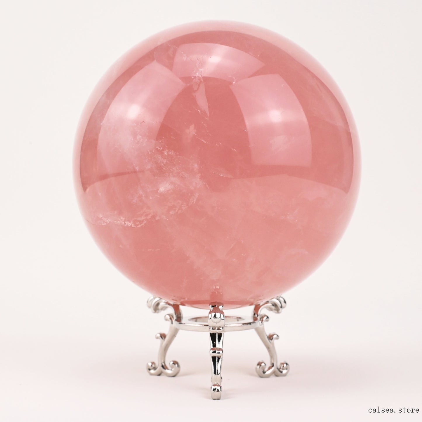 3.89'' Starlight Rosequartz Sphere Hand Carved Crystal Healing Starlight Glimmer Sphere/Ball