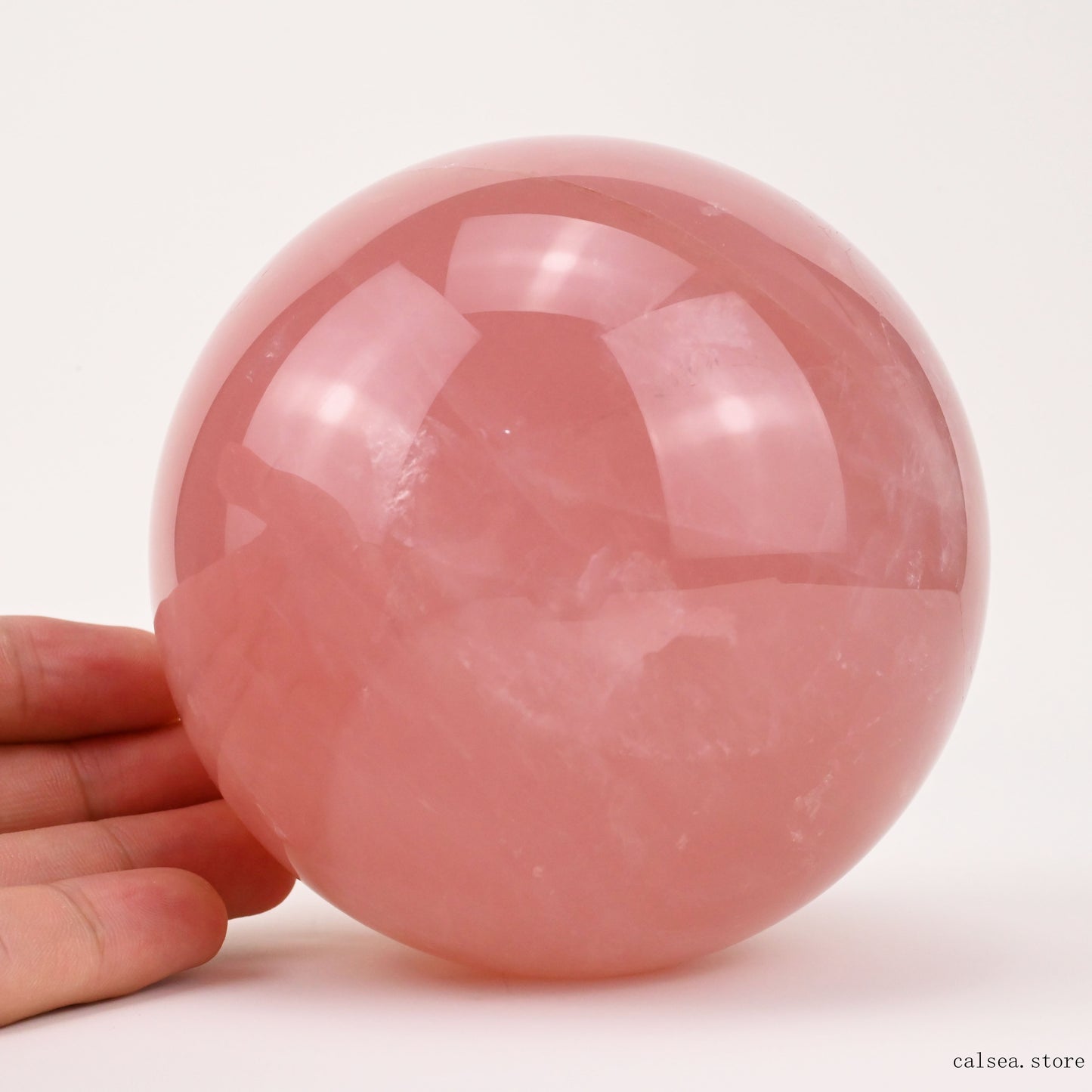 3.89'' Starlight Rosequartz Sphere Hand Carved Crystal Healing Starlight Glimmer Sphere/Ball