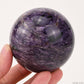 2.52'' Gemstone Charoite Sphere Crystal Healing Hand Carved Sphere/Ball