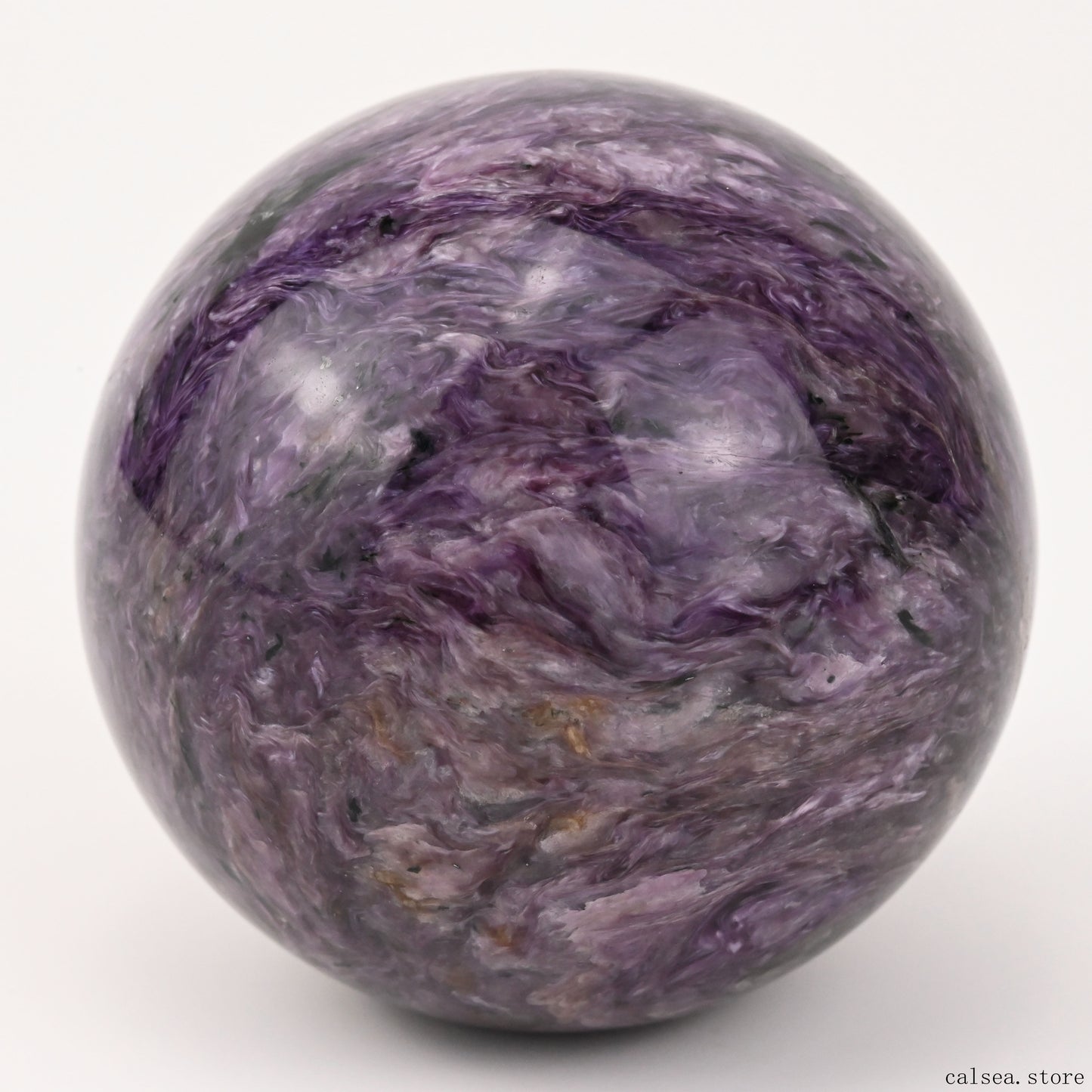 2.52'' Gemstone Charoite Sphere Crystal Healing Hand Carved Sphere/Ball