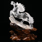 Chinese Zodiac Clearquartz Horse Sculpture Crystal Healing Hand Carved