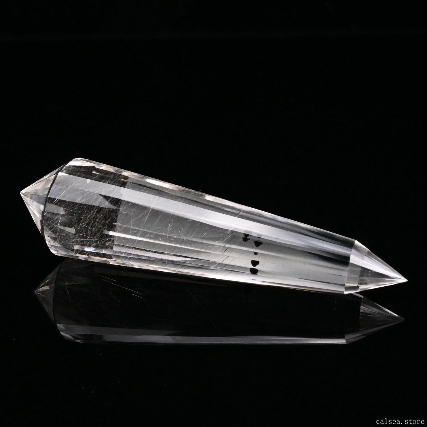 Silver Rutile,Rutilated Vogel Crystal Hand Carved Crystal Point, Crystal Healing